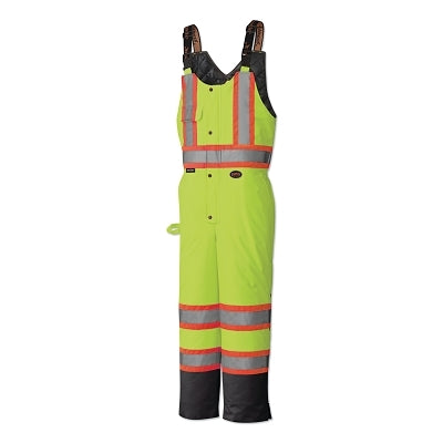 5040BBU/5041BBU HV Quilted Bib Pant, 300 Denier PU-Coated Polyester, Yellow/Green, 2X-Large
