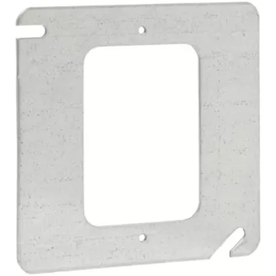 Mud Ring, Steel, 4 in. Square Outlet Box, 1-Device, Flat
