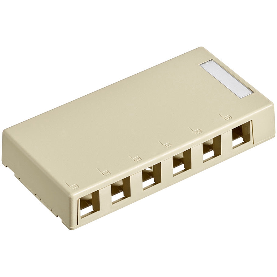 QuickPort Surface Mount Box, 6-Port, Ivory