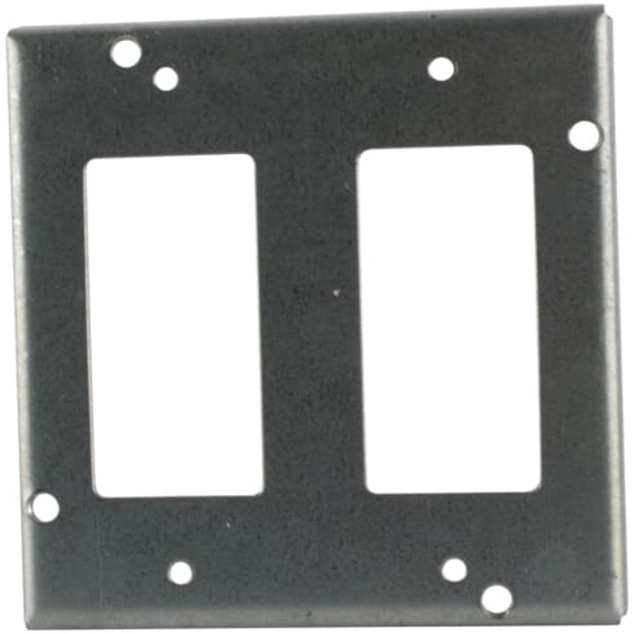 Steel 4-11/16 in. Square Cover 1/2 in. Raised for (2) GFCI Receptacles