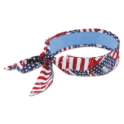 Chill-Its 6700 Evaporative Cooling Bandana, Headband, 36.5 in L, Stars/Stripes