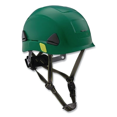 Fibre-Metal Climbing Style Safety Helmet, Type II, Dual Locking Rachet Suspension, Non-Vented, Green
