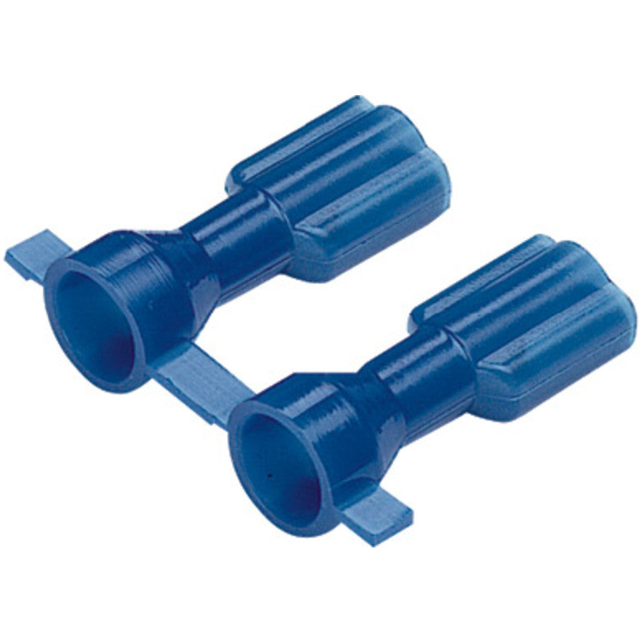 Reel Smart, Disconnect Terminal, Brass, 16 to 14 AWG, Female, Tin-Plated, Blue, 0.93 L x 0.22 H x 0.35 in. W
