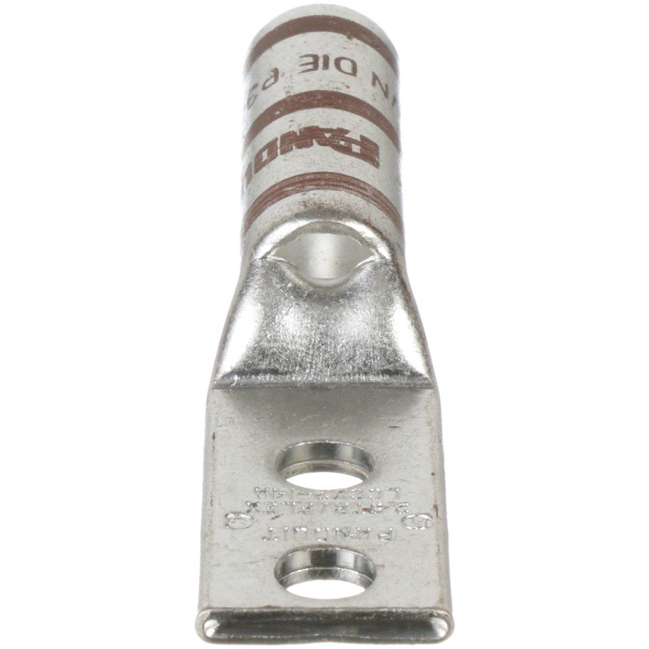 Long Barrel Flex Lug, 2-Hole, Tin-Plated, 2 AWG, Brown