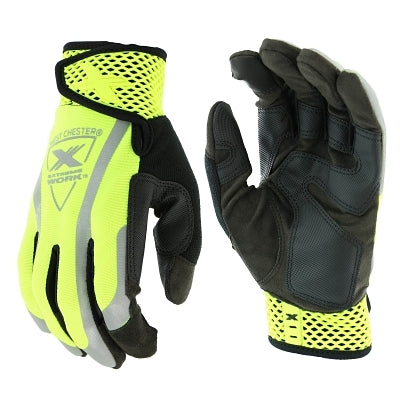 Extreme Work Safety Gloves, Synthetic Leather, Medium, Green