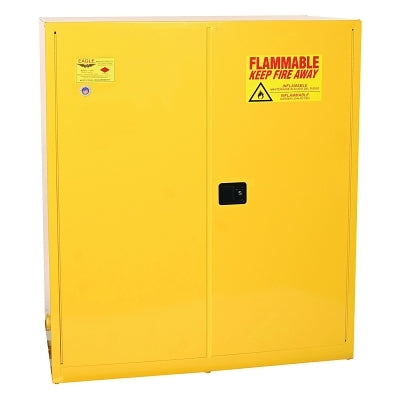 Drum Safety Cabinet, 2-Drum Vertical, Self-Close Door, 110 gal Cap, Yellow