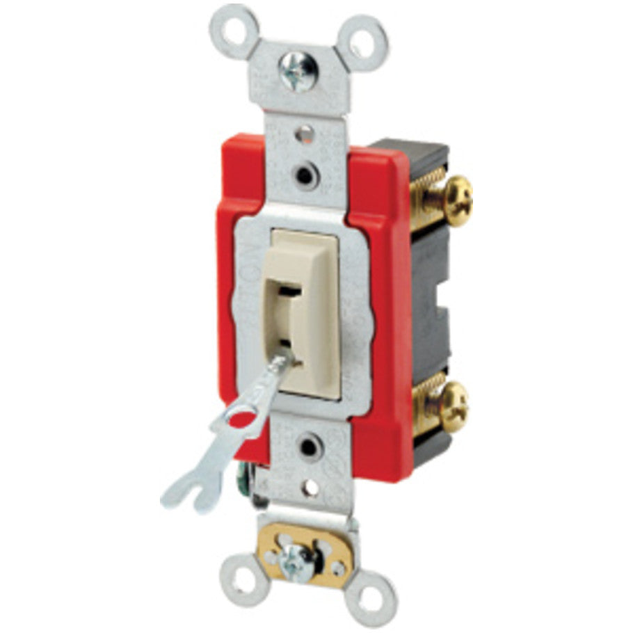 20A Extra Heavy Duty Industrial 1 Pole Locking AC Quiet Switch, Ivory