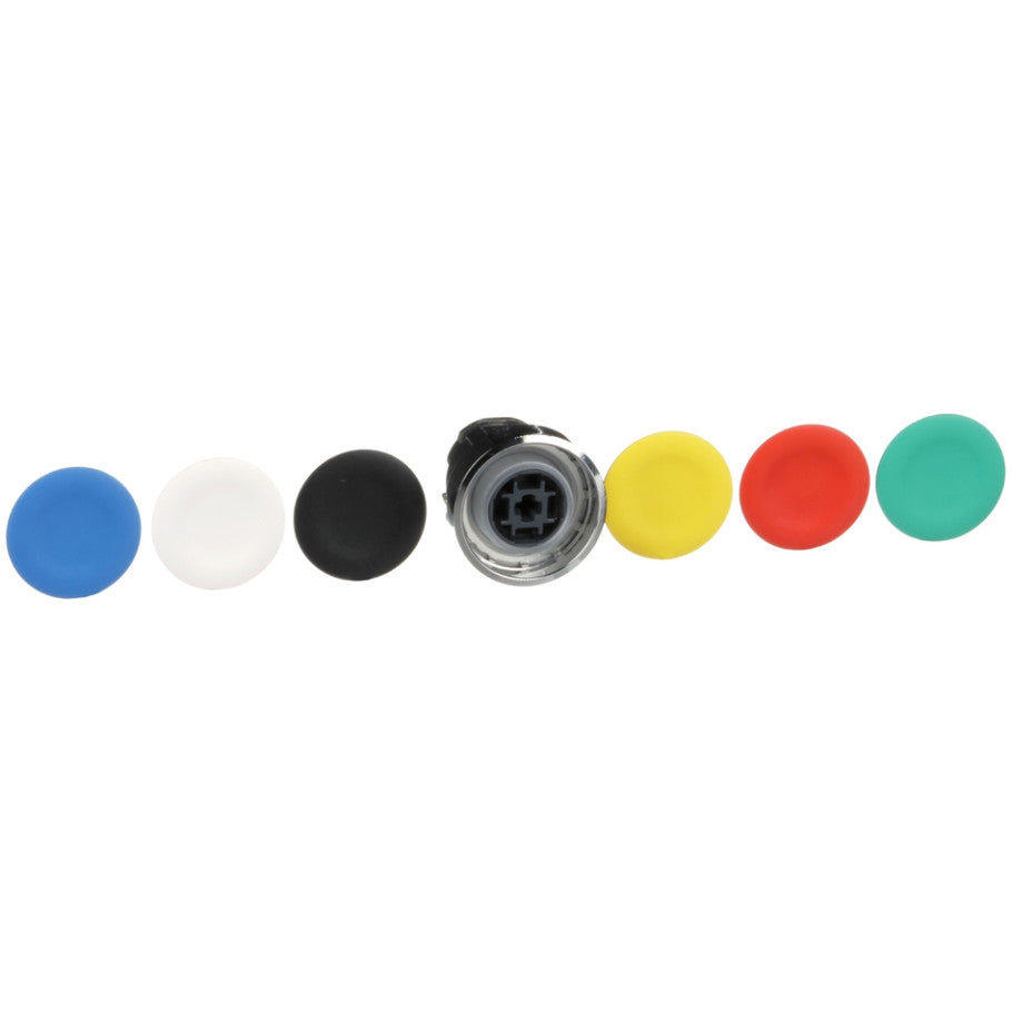 Harmony, 22mm Push Button, flush push button head, spring return, black, green, red, white, yellow, blue, unmarked