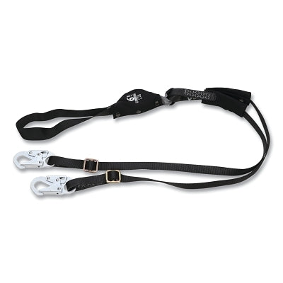 V-SERIES Utility Shock Absorbing Lanyard, 6 ft, Single, Web Loop/Large Snaphook, Arc Flash, Adjustable, 310 lb