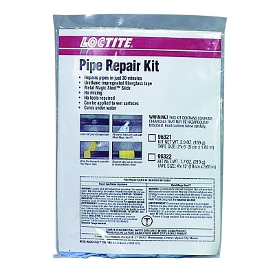Pipe Repair Kit, 6 ft X 2 in Metallic Black Tape, Epoxy Stick , Gloves