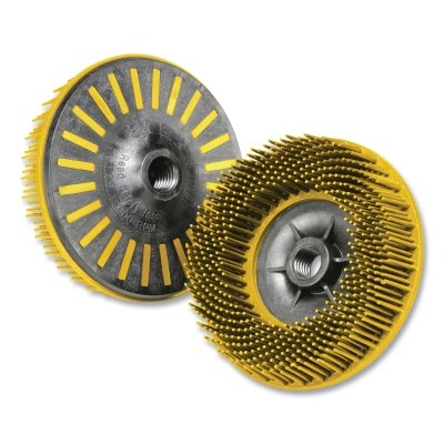 3M 048011-24242 Bristle Disc, 4-1/2 in x 5/8 in-11, 80 Grit, Ceramic, 12000 rpm, Yellow
