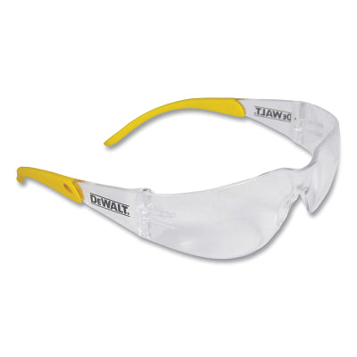 Protector Safety Glasses, Clear Lens, Polycarbonate, Anti-Fog, Plastic Frame, Clear/Yellow