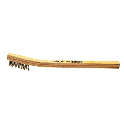 Inspection Brush, 7-1/2 in L, 3 x 7 Rows, Stainless Steel, Bent Wood Handle