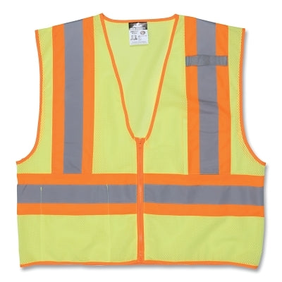 Luminator Class II Safety Vests, 3X-Large, Lime