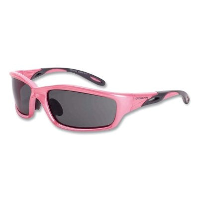 Infinity Premium Safety Eyewear, Dark Smoke Lens, Polycarbonate, Hard Coat, Pink Pearl Frame