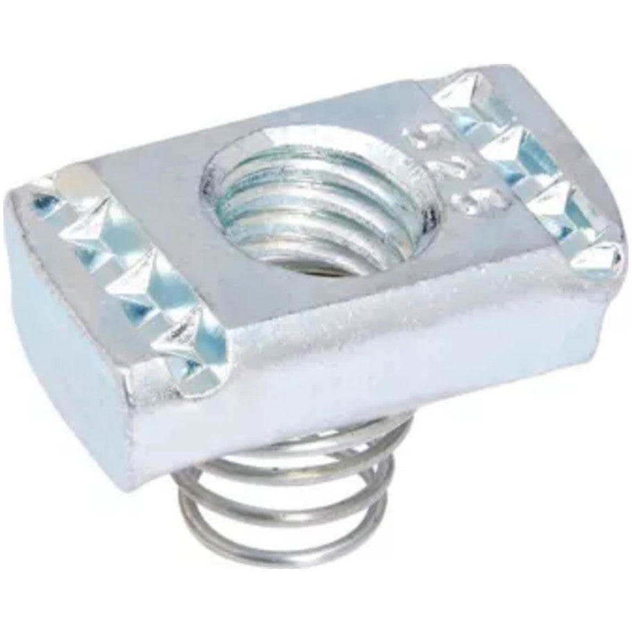 Zinc Plated Steel Spring Nut, 1/4 in.-2