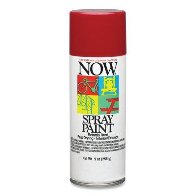 NOW Spray Paint, 9 oz, Aerosol Can, Wagon Red, Gloss