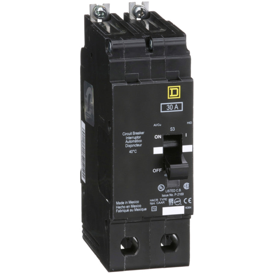 Mini circuit breaker, E-Frame, 30A, 2 pole, 480Y/277VAC, 100kA max, bolt on  TAA