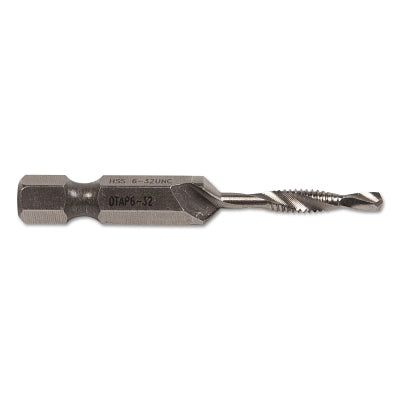 Drill/Tap Bit, #6 Size, 32 TPI, 1/4 in Shank