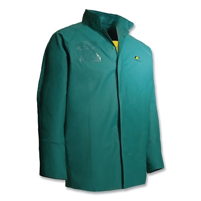 Chemtex Jacket with Hood Snaps, Large, PVC, Green