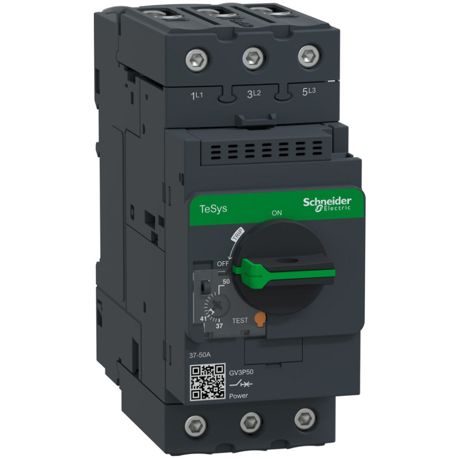 TeSys Deca Manual Starter and Protector, Thermal Magnetic Circuit Protector, rotary knob, 37 to 50 A, EverLink BTR