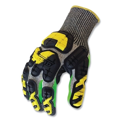 KONG 360 IVE Gloves, Grip, Seamless Knit, Foam Nitrile Palm, Large, Black/Green/Yellow, 360 A3 Cut Resistance
