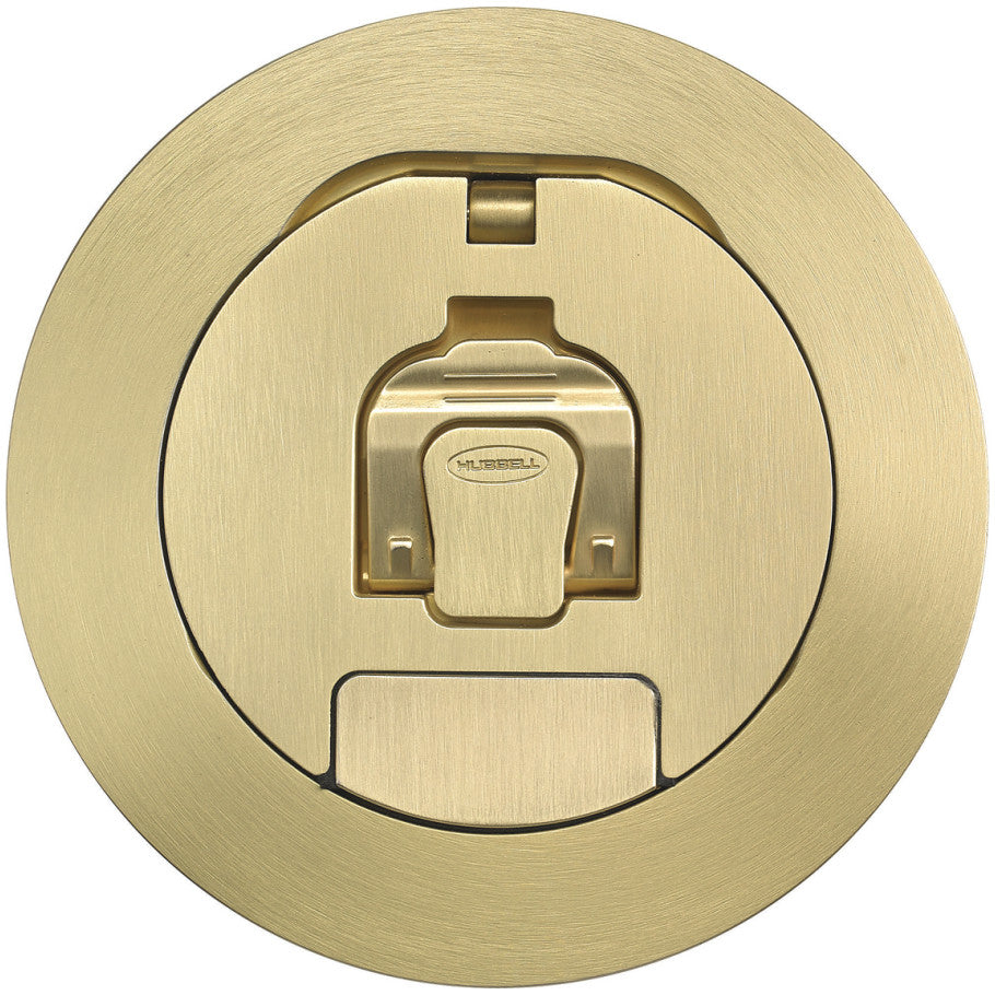 4" CFBS1R4 Series, Round Cover Assembly, Brushed Brass Plated Finish