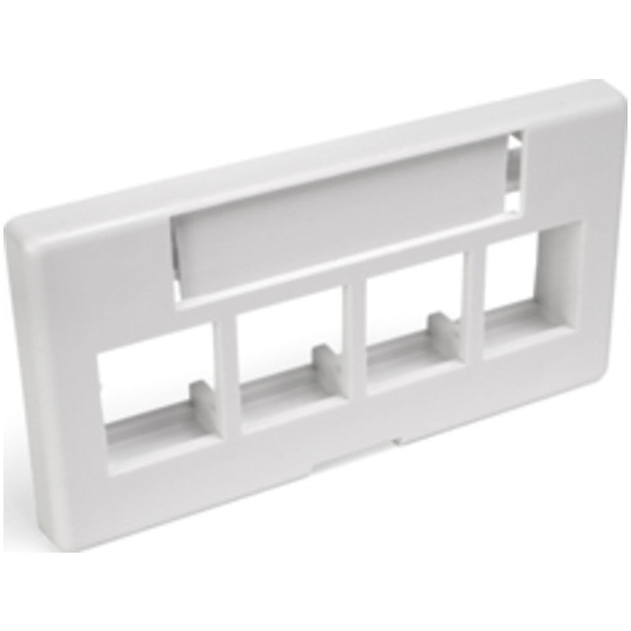 QuickPort Modular Furniture Faceplate, 4 Port, White