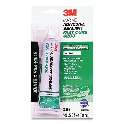 3M 051135-05260 Marine Adhesive Sealant,4200FC, 3 oz, Tube, White
