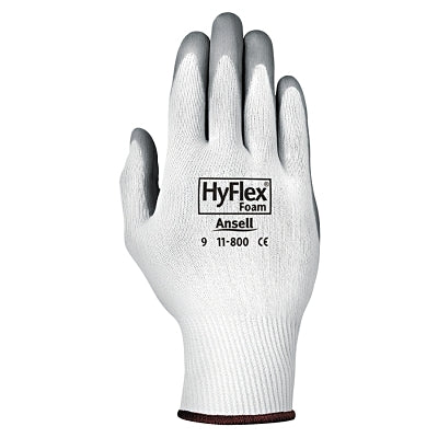 Foam Nitrile Coated Gloves, Size 8, Grey/White, 11-800