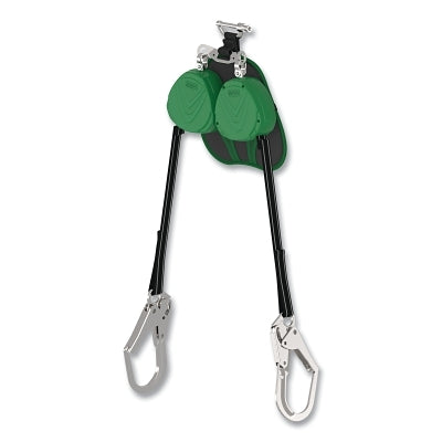 V-TEC EDGE Personal Fall Limiter, Twin Leg, 8 ft, 310 lb Load Cap, Harness Locking Pin, 36CL Snaphook Bottom Connector