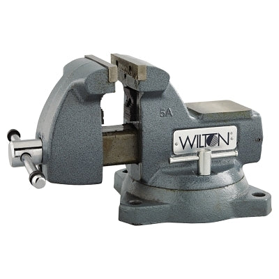 Mechanics Vise, 5 in Jaw Width, 3-3/4 in Throat Depth, Swivel Base