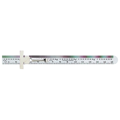 Economy Precision Stainless Steel Rules, 6 in, Stainless Steel, Inch/Metric