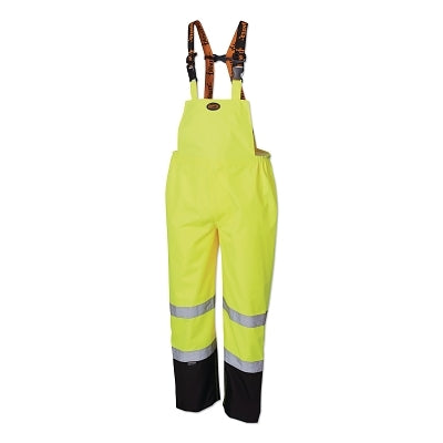 5404AU/5405AU HV 300D Ripstop Waterproof Safety Bib Pant, Medium, Y/G