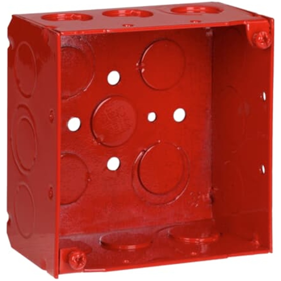 2-1/8 in. Deep  4-Square Red Box