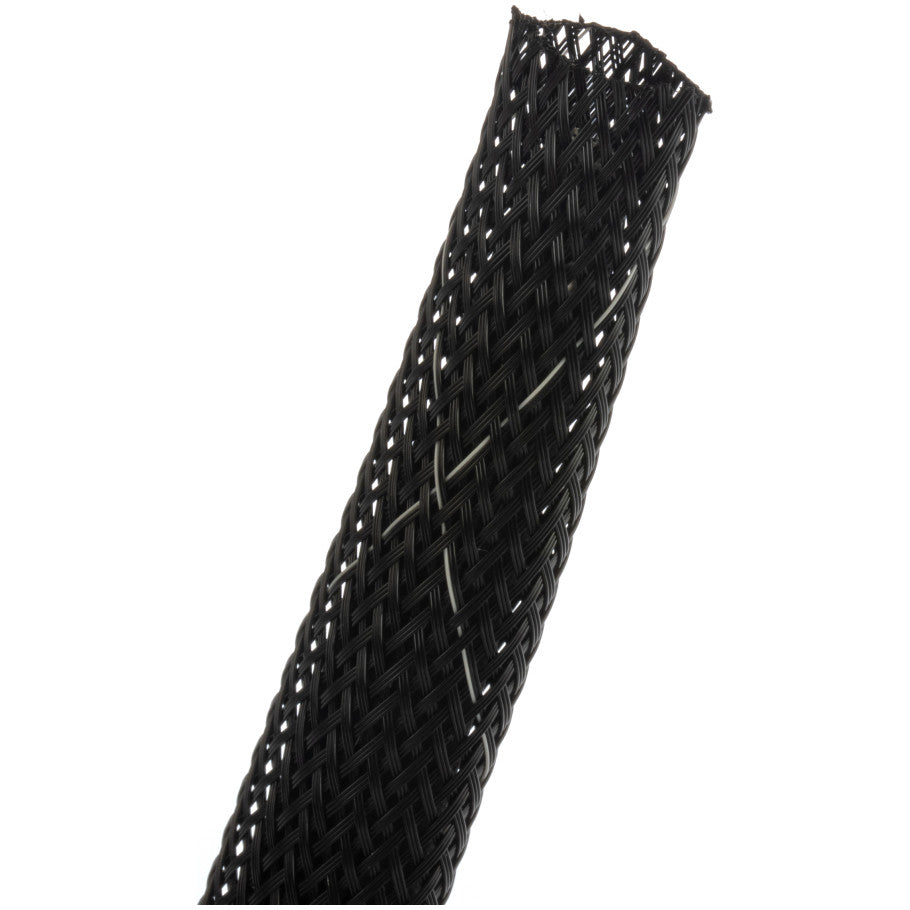 Pan-Wrap SE50P-CR0 Braided Sleeving, Black, PET, 0.5" Nom Dia., 100', PK1