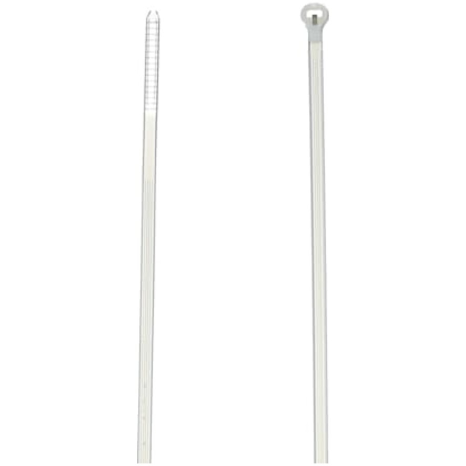Ty Rap Cable Tie, Stainless Steel Locking Device, 14.00 L x 0.09 in. W, Natural Nylon
