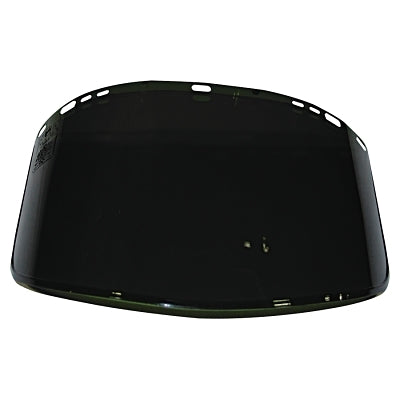 F40 Propionate Faceshield, 915-63, Uncoated, Dark Green, G Shape, Unbound, 15.5 in L x 9 in H