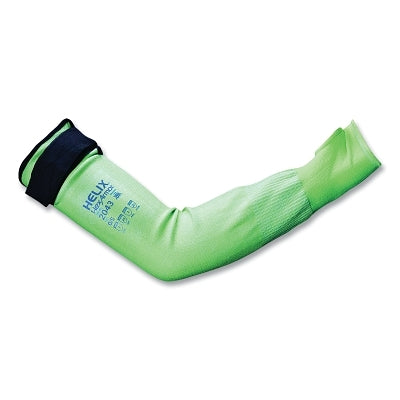 Helix Cut-Resistant Sleeve, 22 in L, Hook and Loop Closure, Hi-vis Green, One Size