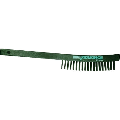 Curved Handle Scratch Brushes, 13 3/4", 3X19 Rows, Carbon Steel Wire, Plastic