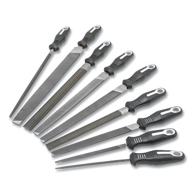 9-Pc Maintenance File Sets with Ergonomic Handles, 6 in, 8 in, 10 in, 12 in, American Pattern