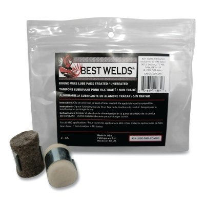 Lube Pad, Plain/Treated Combo, Silver/White, Includes Clip, 2 EA/PK
