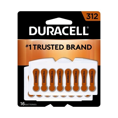 Button Cell Battery, Hearing Aid, #312, 16PK
