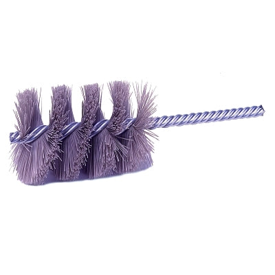 Nylox Tube Brush, 1 in Dia., Double Spiral, .022 in Crimped Nylon Fill, 2-1/2 in Brush L