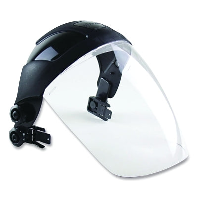 DP4 Series Multi-Purpose Faceshield, Window & Ratcheting Headgear, Unv Hard Hat Slot Adaptor, Clear, 9 in H x 12.125 in L