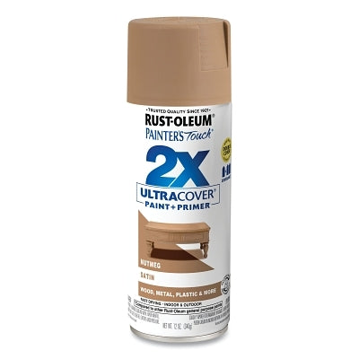 Painter's Touch 2X Ultra Cover Satin Spray Paint, 12 oz, Nutmeg