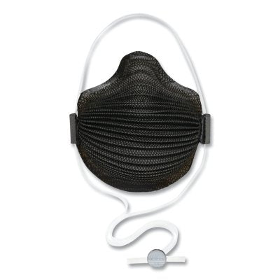 M Series Black Disposable Respirator, M/L, Black, Nose Flange