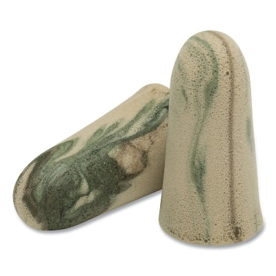 Camo Plugs Disposable Earplugs, Foam, Brown/Tan/Green, Uncorded
