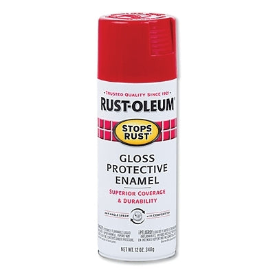 Stops Rust Protective Enamel Spray Paint, 12 oz, Aerosol Can, Sunrise Red, Gloss Finish