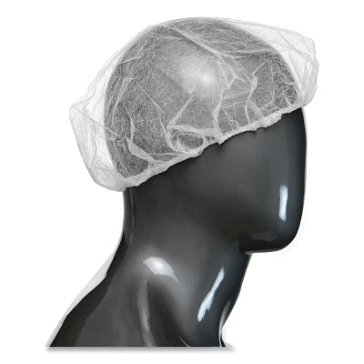 Spunbond Polypropylene Bouffant Disposable Cap, 28 in, White